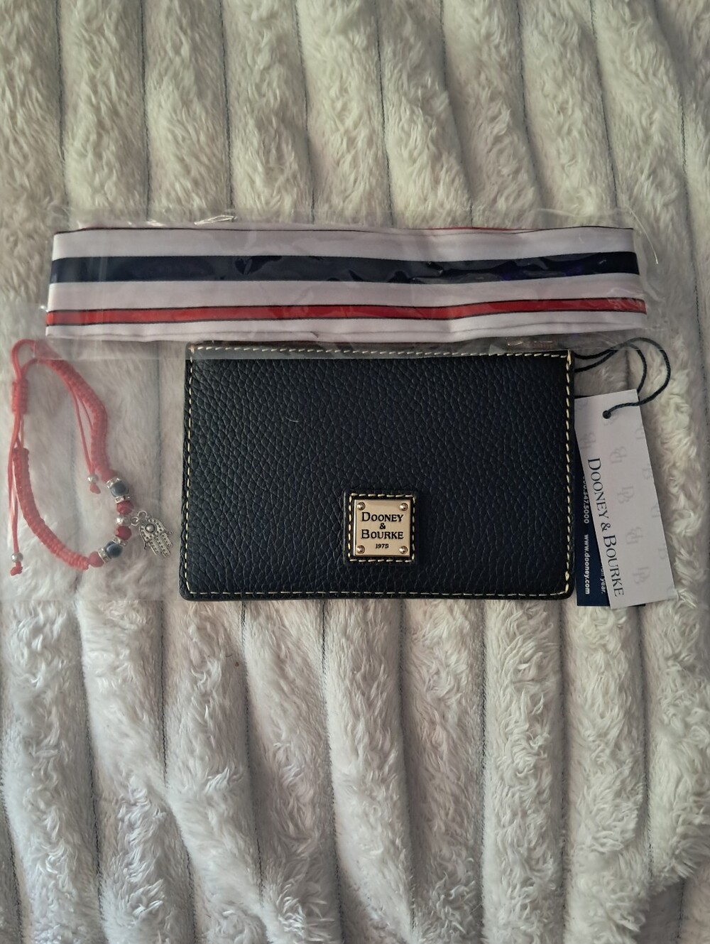 Dooney & Bourke Midnight Blue NWT Pebbled Leather Card Wallet Bundle